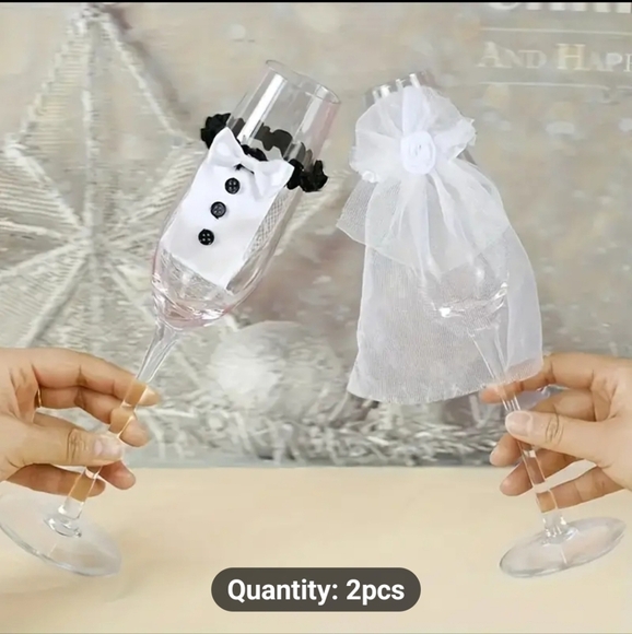 NEW 2 PIECE WEDDING DRESS CUP COVERS - Picture 7 of 9